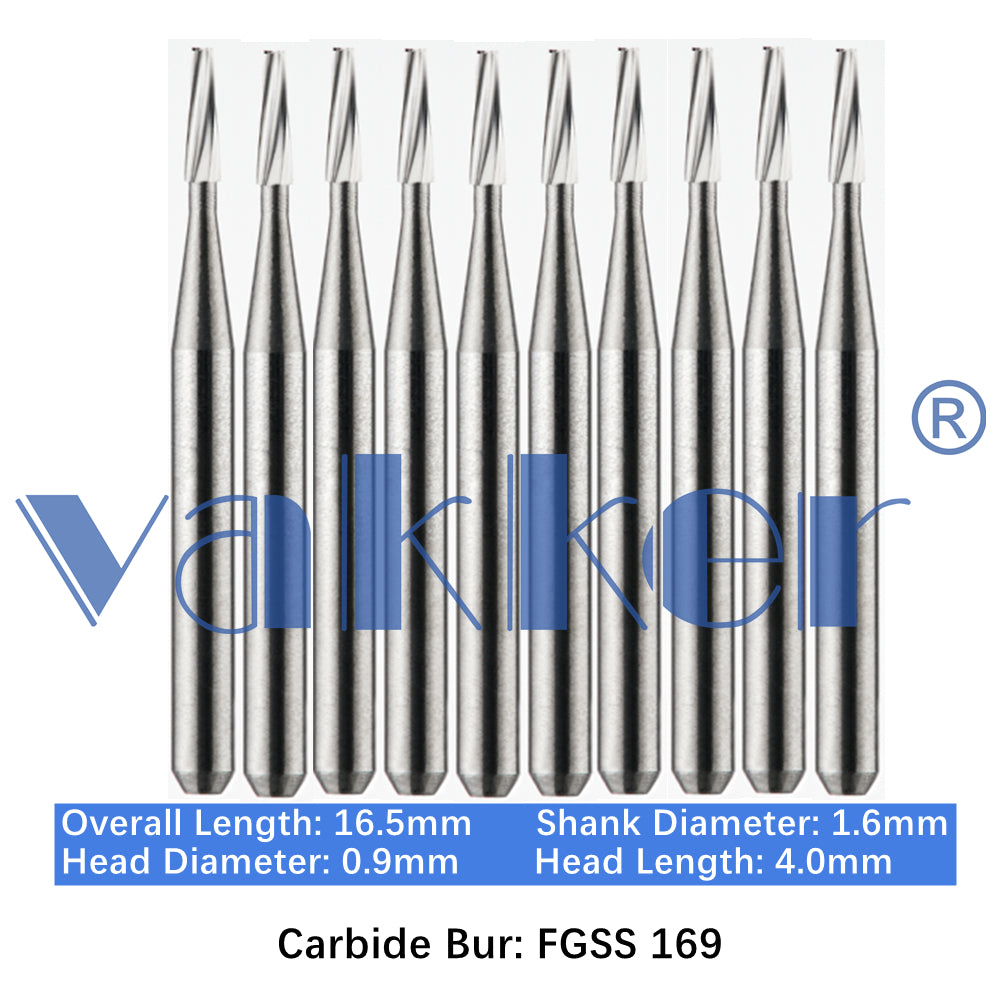 Vakker® Carbide Burs Midwest Type FG SS (Friction Grip Short Shank) 10/pk