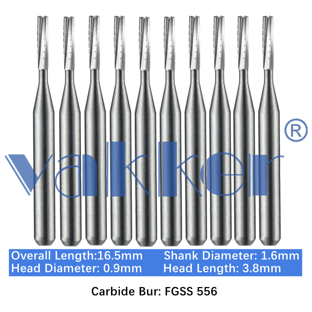 Vakker® Carbide Burs Midwest Type FG SS (Friction Grip Short Shank) 10/pk