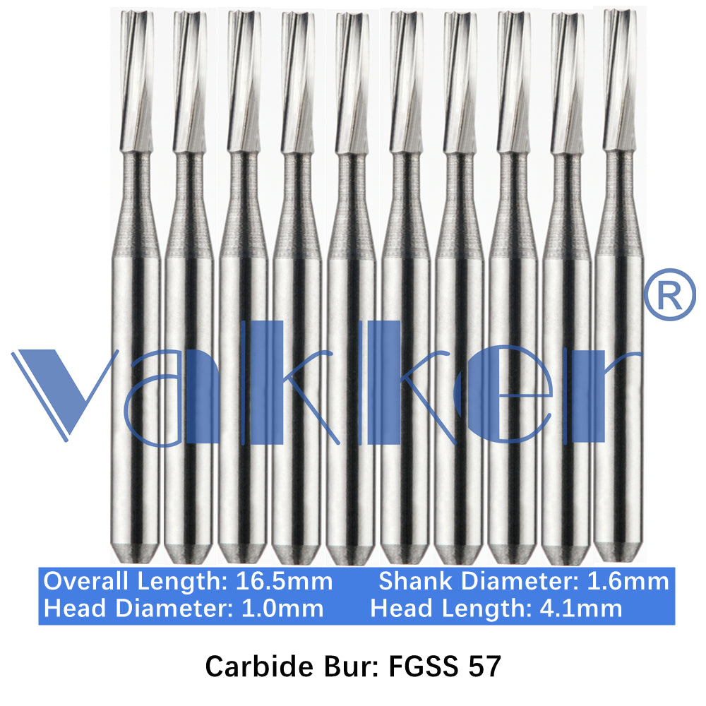 Vakker® Carbide Burs Midwest Type FG SS (Friction Grip Short Shank) 10/pk