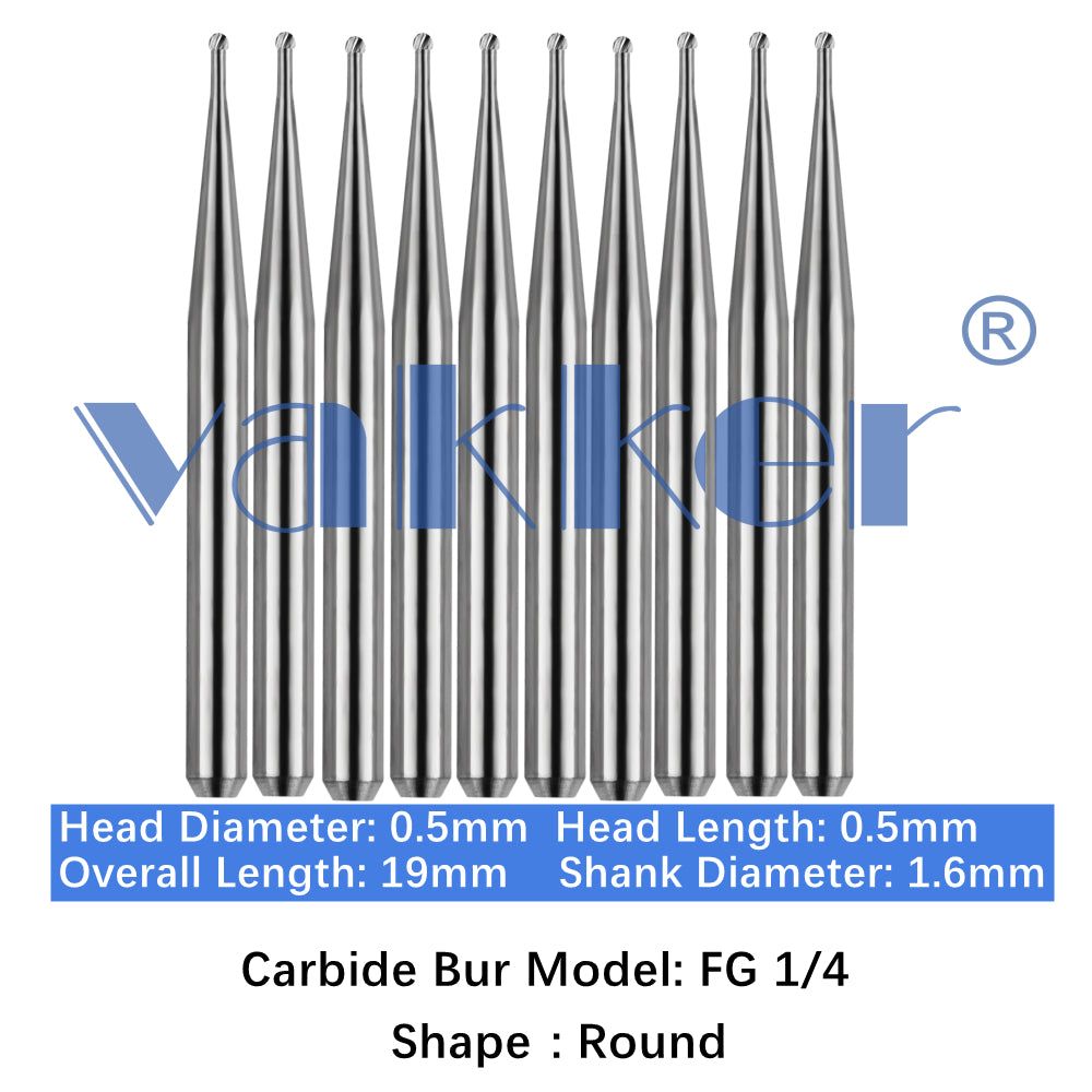 Vakker® Carbide Burs Midwest Type FG (Friction Grip) 10/pk