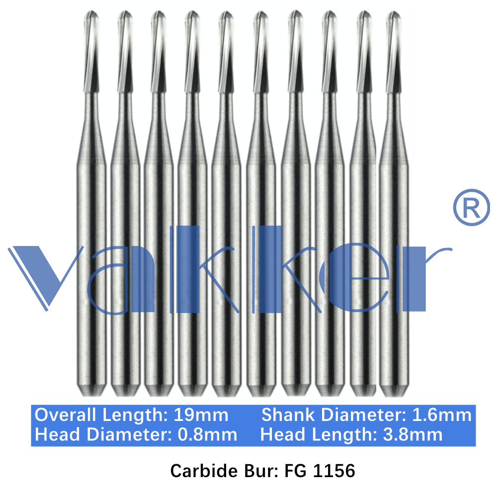 Vakker® Carbide Burs Midwest Type FG (Friction Grip) 10/pk