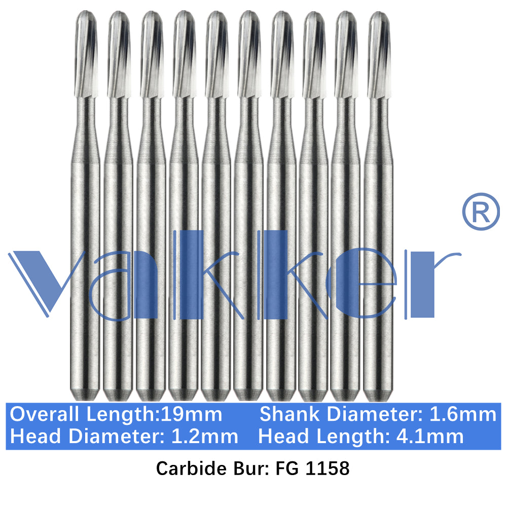 Vakker® Carbide Burs Midwest Type FG (Friction Grip) 10/pk