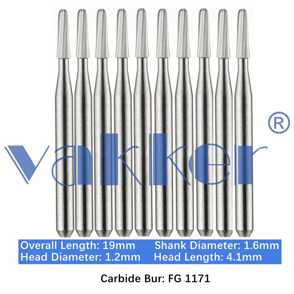 Vakker® Carbide Burs Midwest Type FG (Friction Grip) 10/pk