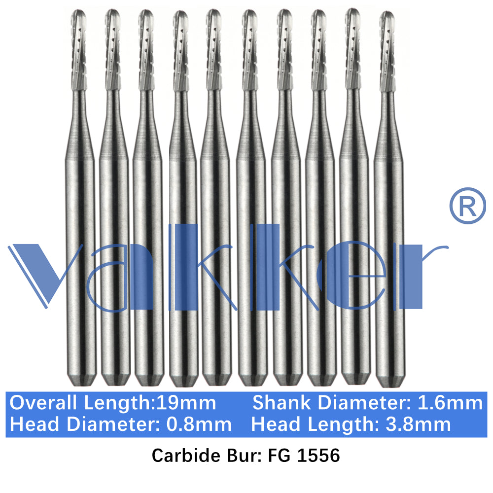 Vakker® Carbide Burs Midwest Type FG (Friction Grip) 10/pk