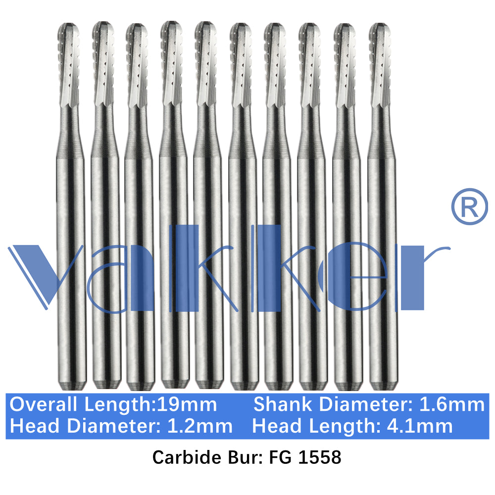 Vakker® Carbide Burs Midwest Type FG (Friction Grip) 10/pk