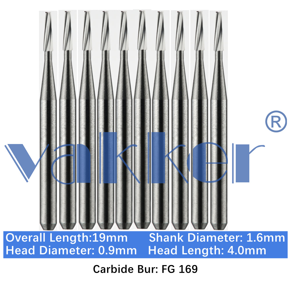 Vakker® Carbide Burs Midwest Type FG (Friction Grip) 10/pk