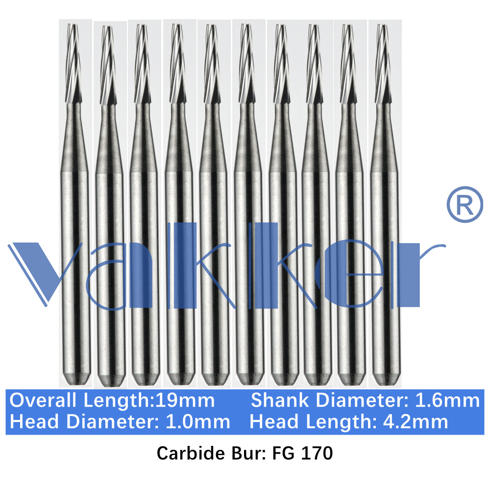 Vakker® Carbide Burs Midwest Type FG (Friction Grip) 10/pk