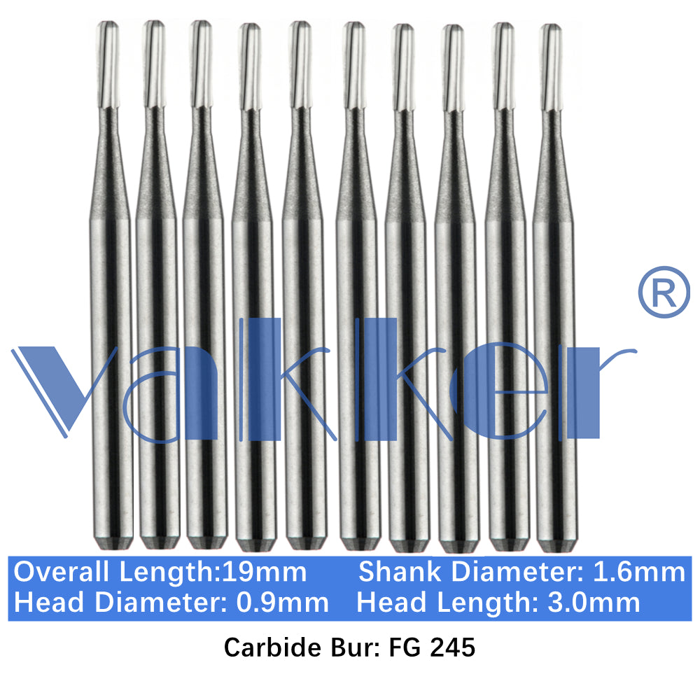 Vakker® Carbide Burs Midwest Type FG (Friction Grip) 10/pk