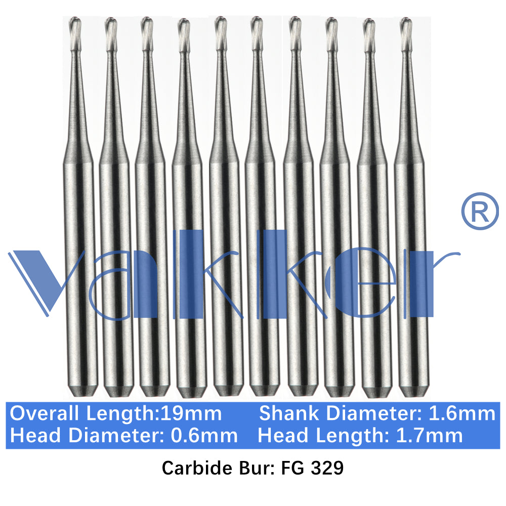 Vakker® Carbide Burs Midwest Type FG (Friction Grip) 10/pk