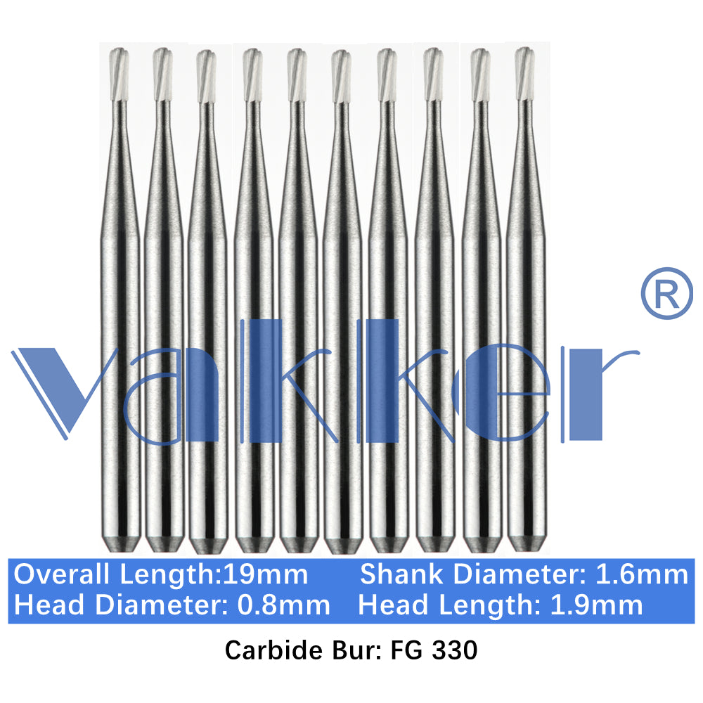 Vakker® Carbide Burs Midwest Type FG (Friction Grip) 10/pk