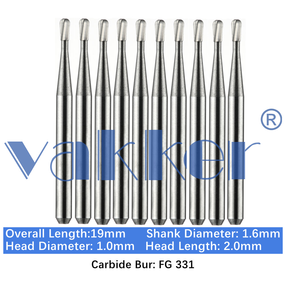 Vakker® Carbide Burs Midwest Type FG (Friction Grip) 10/pk