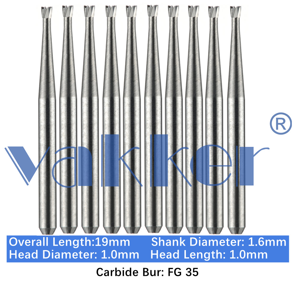 Vakker® Carbide Burs Midwest Type FG (Friction Grip) 10/pk