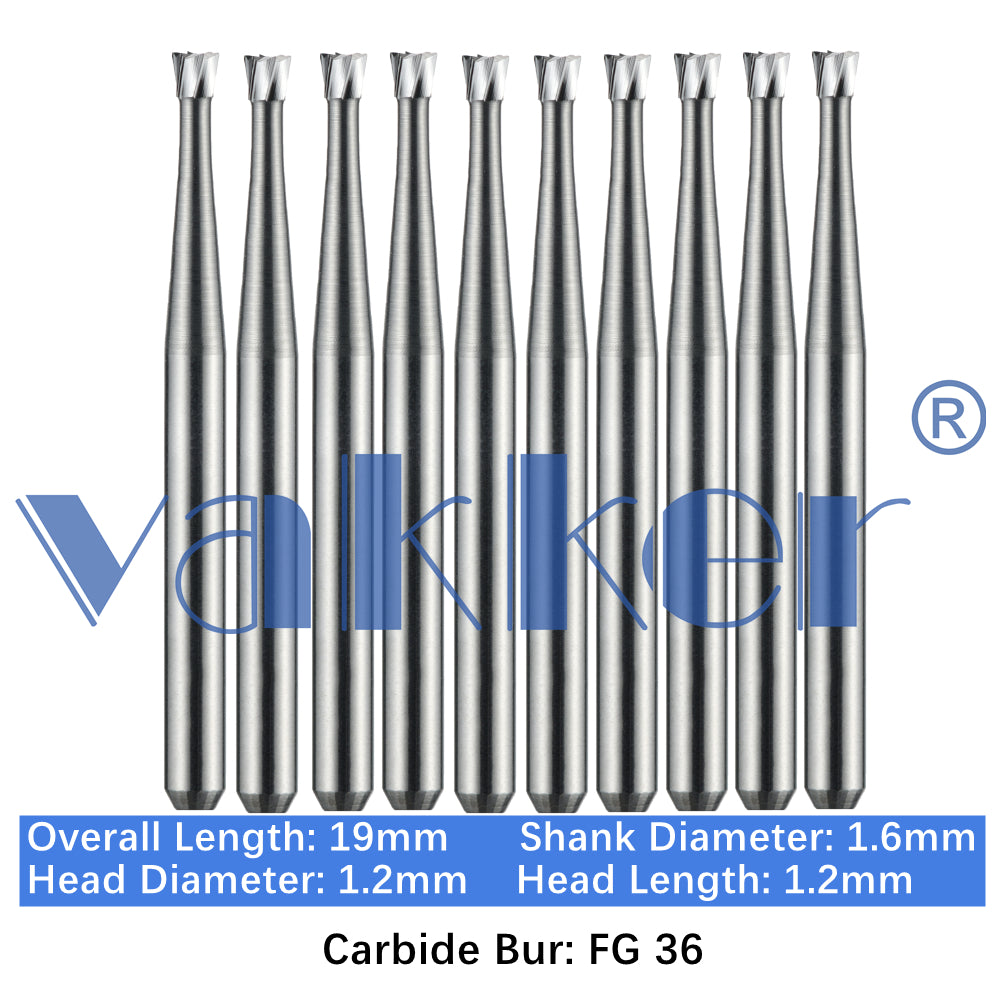 Vakker® Carbide Burs Midwest Type FG (Friction Grip) 10/pk