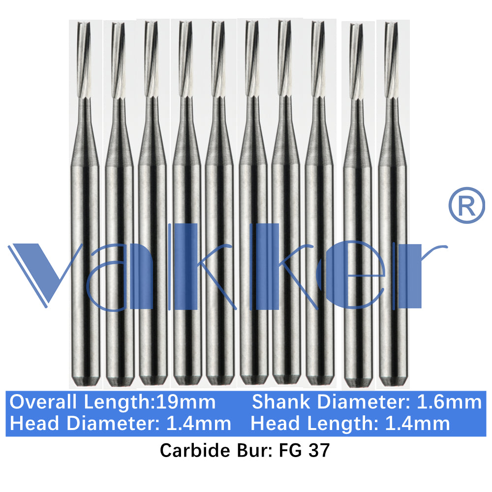 Vakker® Carbide Burs Midwest Type FG (Friction Grip) 10/pk