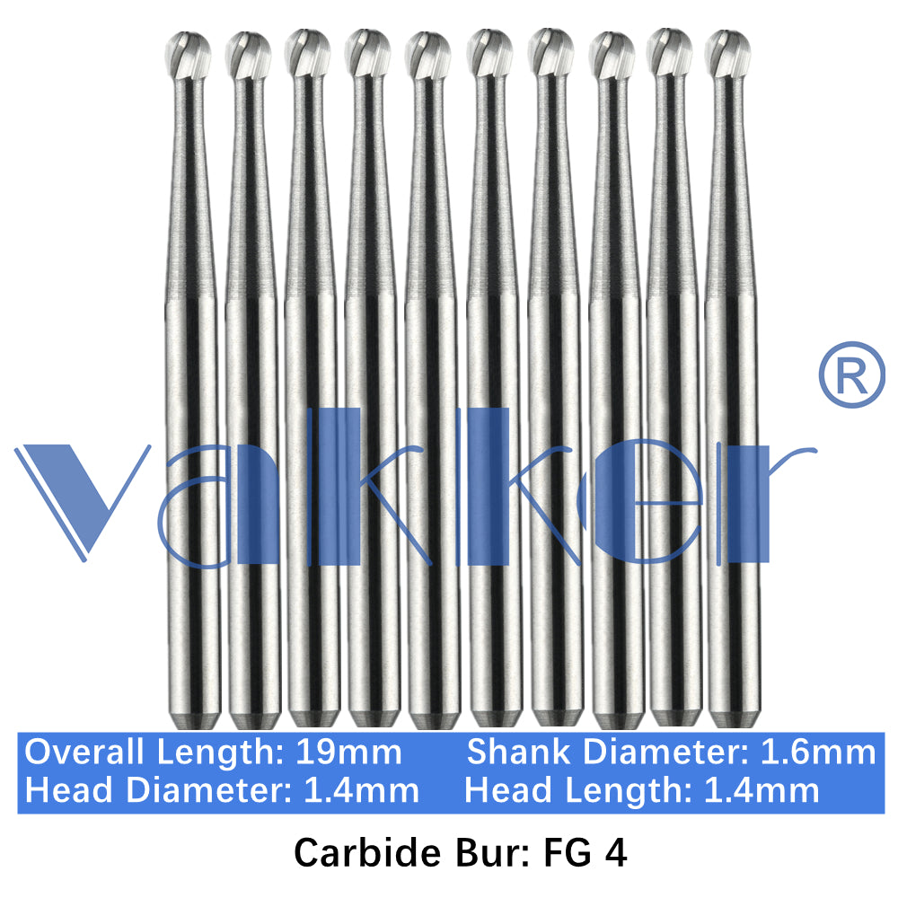 Vakker® Carbide Burs Midwest Type FG (Friction Grip) 10/pk