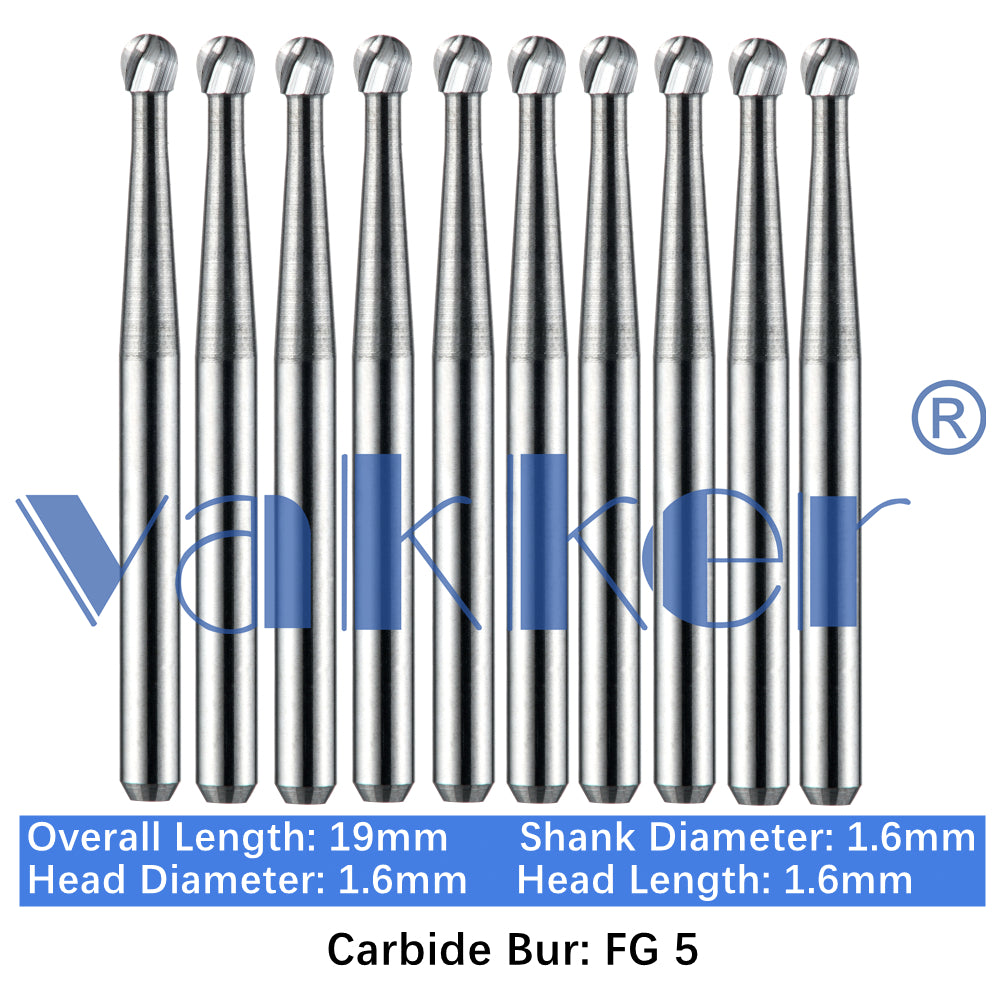 Vakker® Carbide Burs Midwest Type FG (Friction Grip) 10/pk