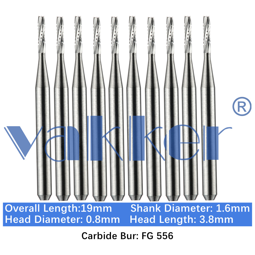 Vakker® Carbide Burs Midwest Type FG (Friction Grip) 10/pk