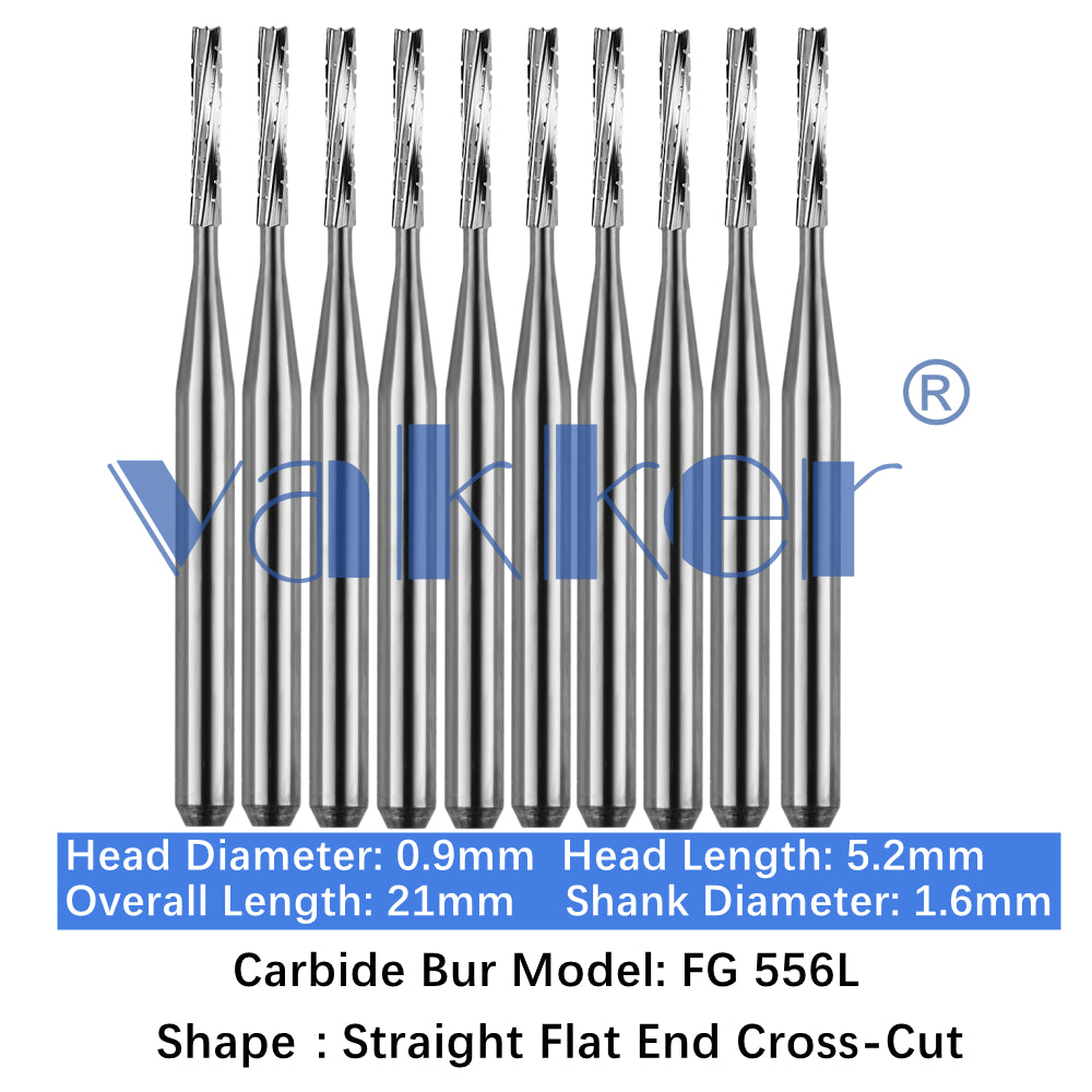 Vakker® Carbide Burs Midwest Type FG (Friction Grip) Long 10/pk