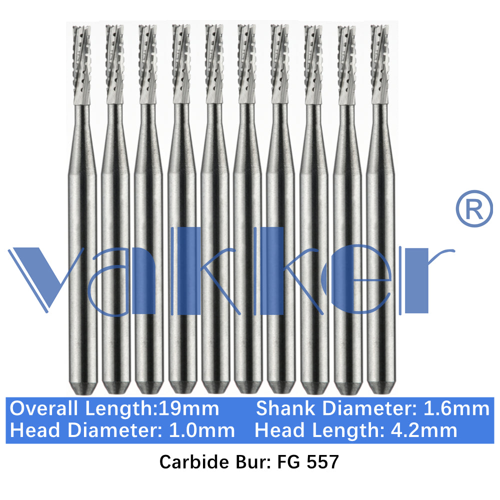 Vakker® Carbide Burs Midwest Type FG (Friction Grip) 10/pk