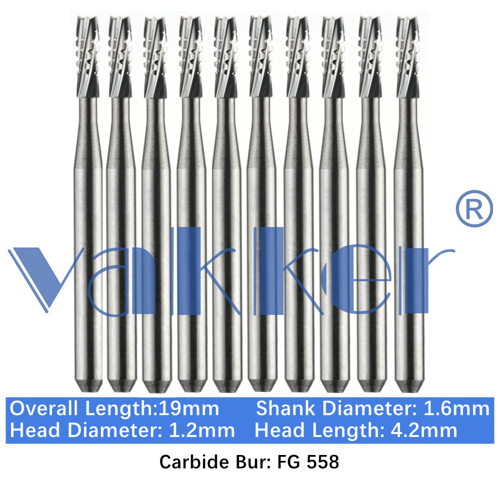 Vakker® Carbide Burs Midwest Type FG (Friction Grip) 10/pk