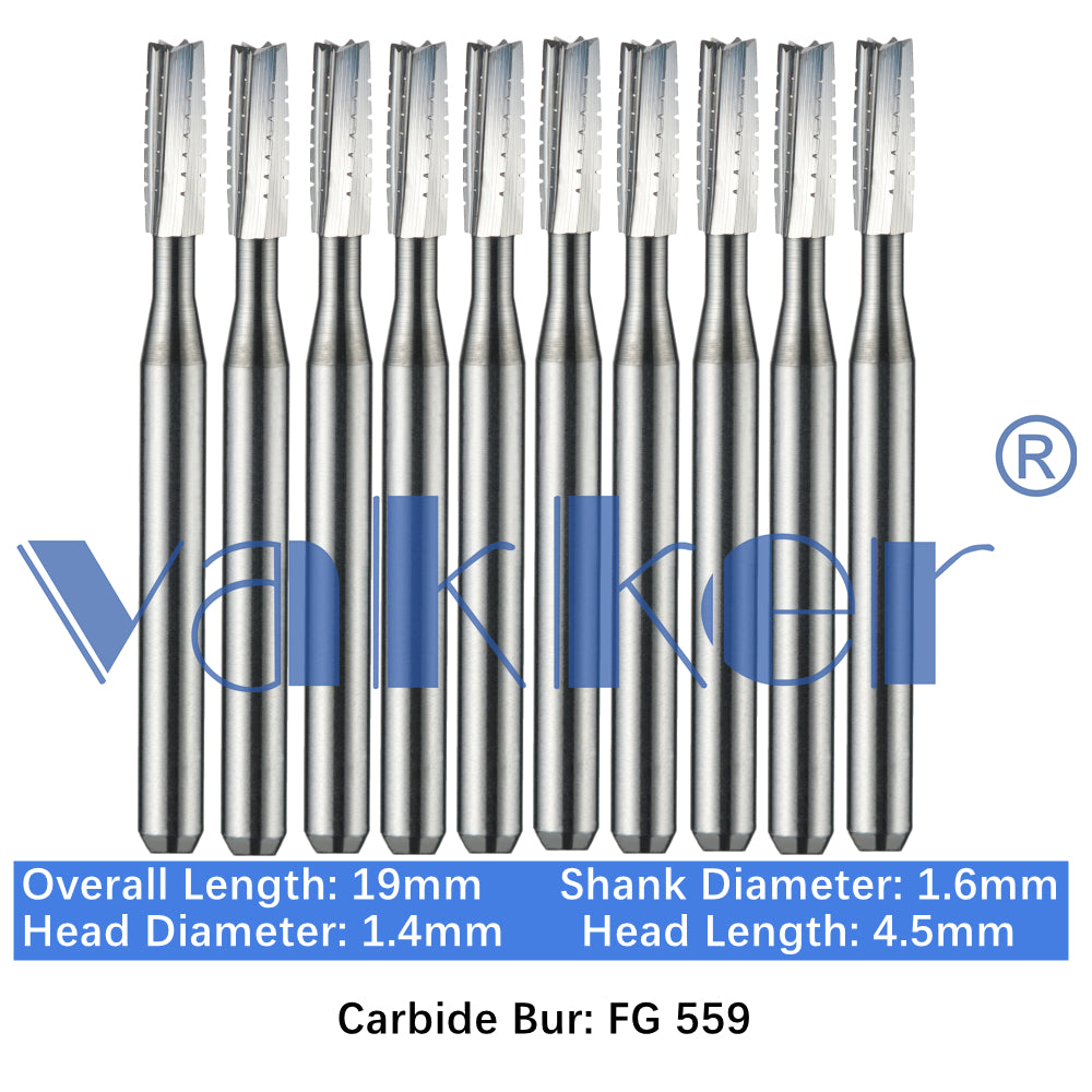 Vakker® Carbide Burs Midwest Type FG (Friction Grip) 10/pk