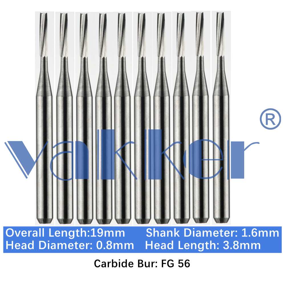 Vakker® Carbide Burs Midwest Type FG (Friction Grip) 10/pk