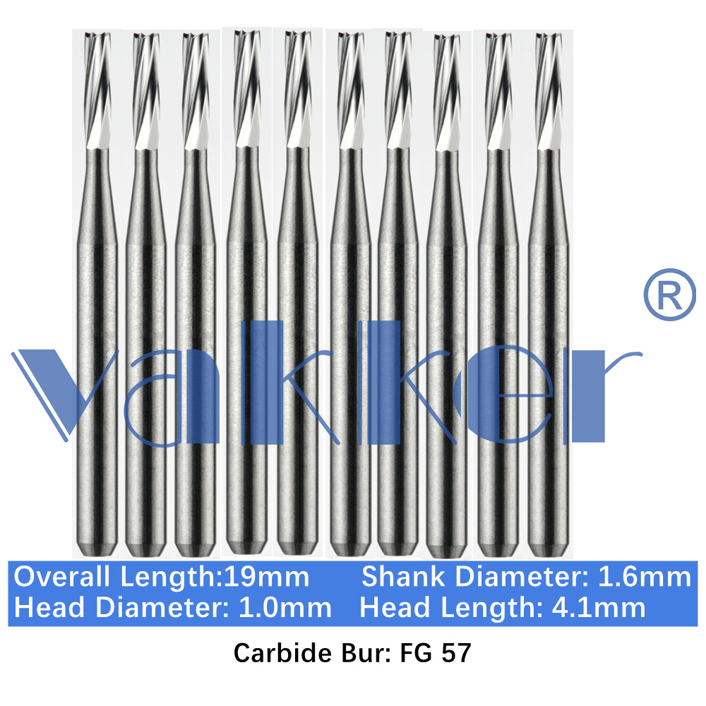 Vakker® Carbide Burs Midwest Type FG (Friction Grip) 10/pk