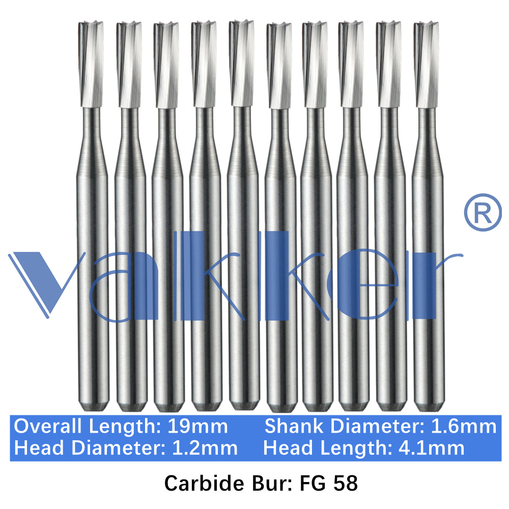 Vakker® Carbide Burs Midwest Type FG (Friction Grip) 10/pk