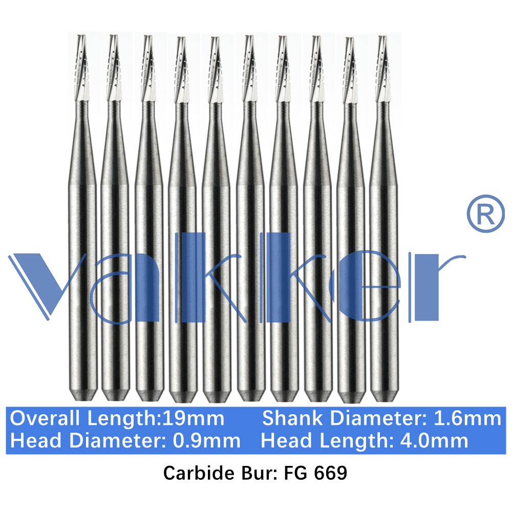 Vakker® Carbide Burs Midwest Type FG (Friction Grip) 10/pk