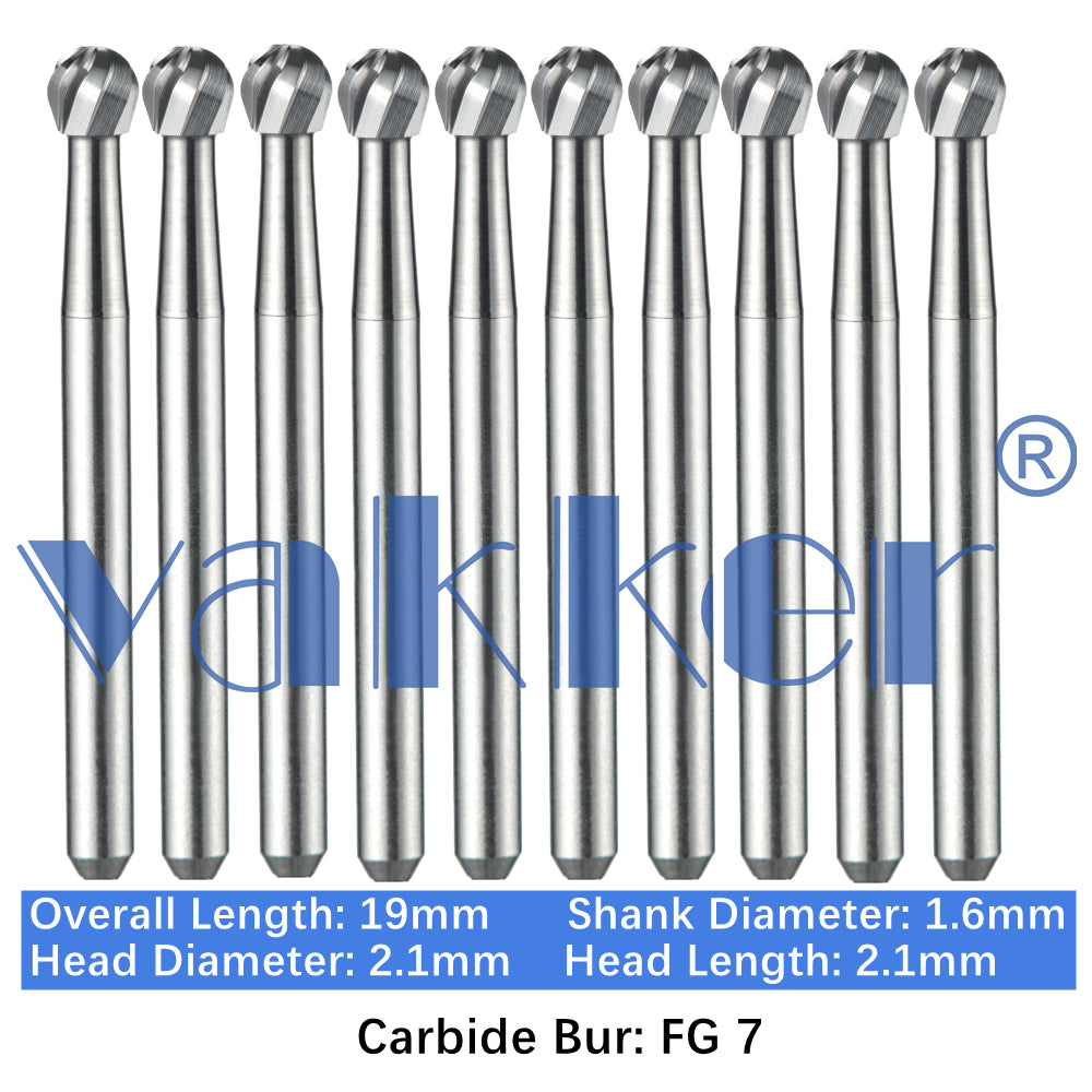 Vakker® Carbide Burs Midwest Type FG (Friction Grip) 10/pk