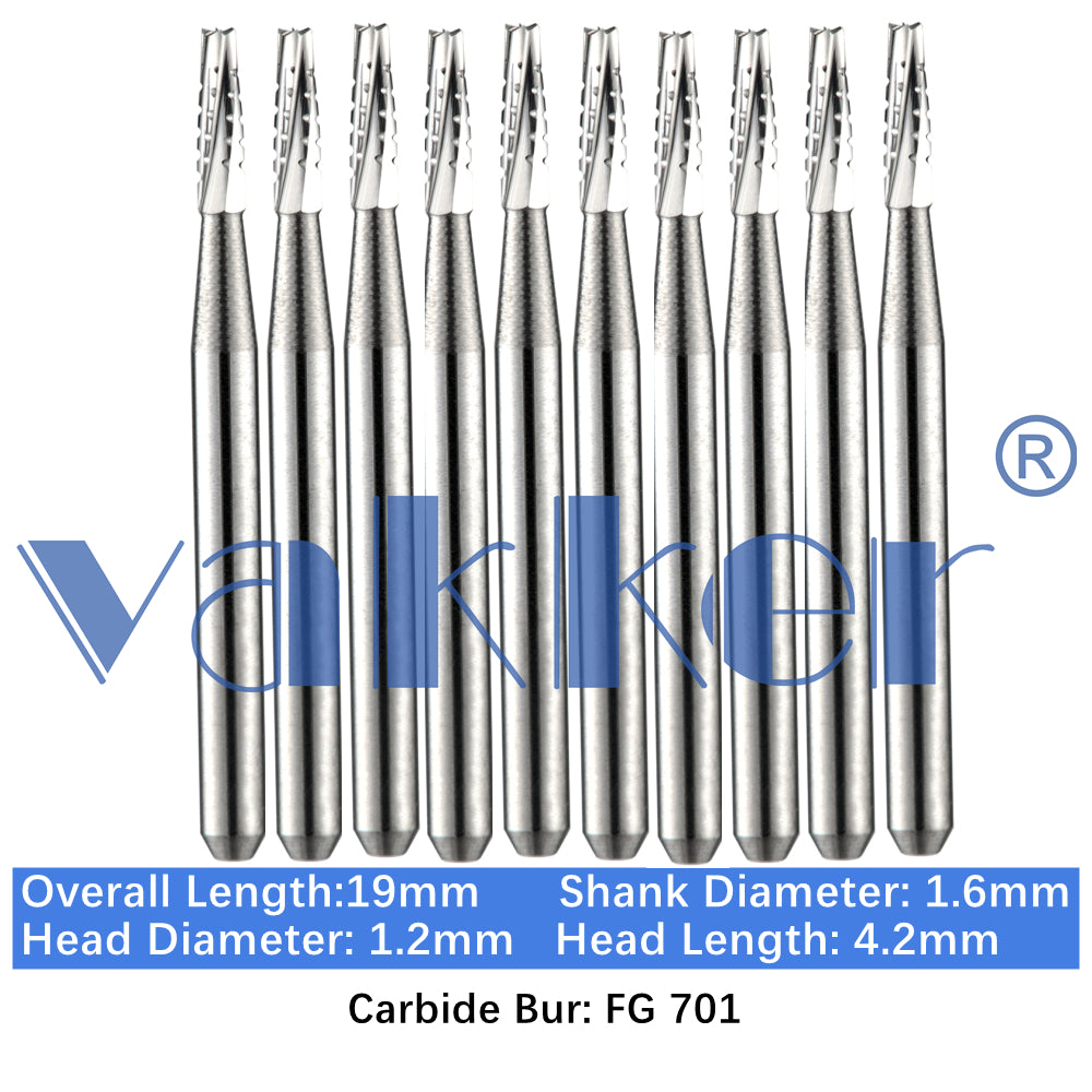 Vakker® Carbide Burs Midwest Type FG (Friction Grip) 10/pk