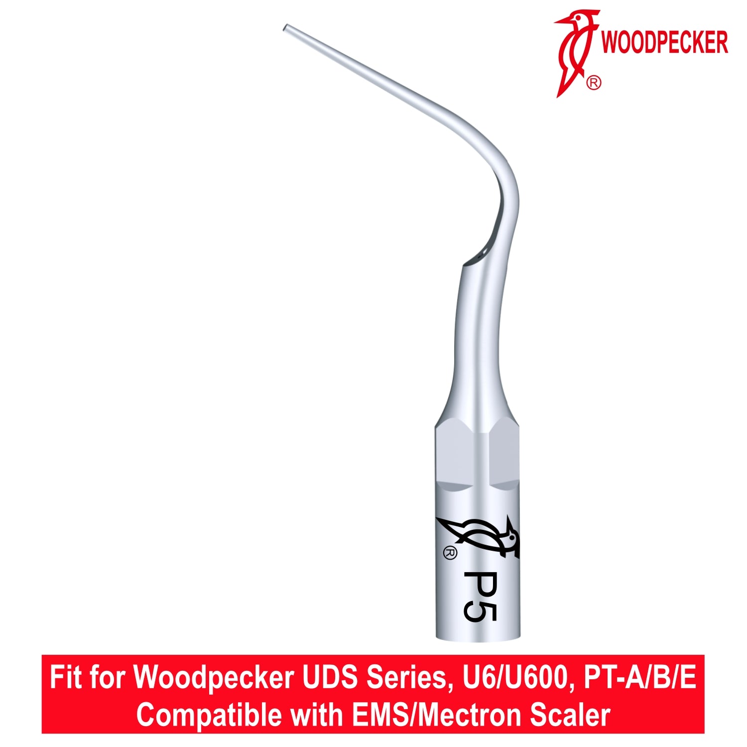 Woodpecker Ultrasonic Scaler Tips P5 1pc/pk Fit for EMS & Mectron scalers
