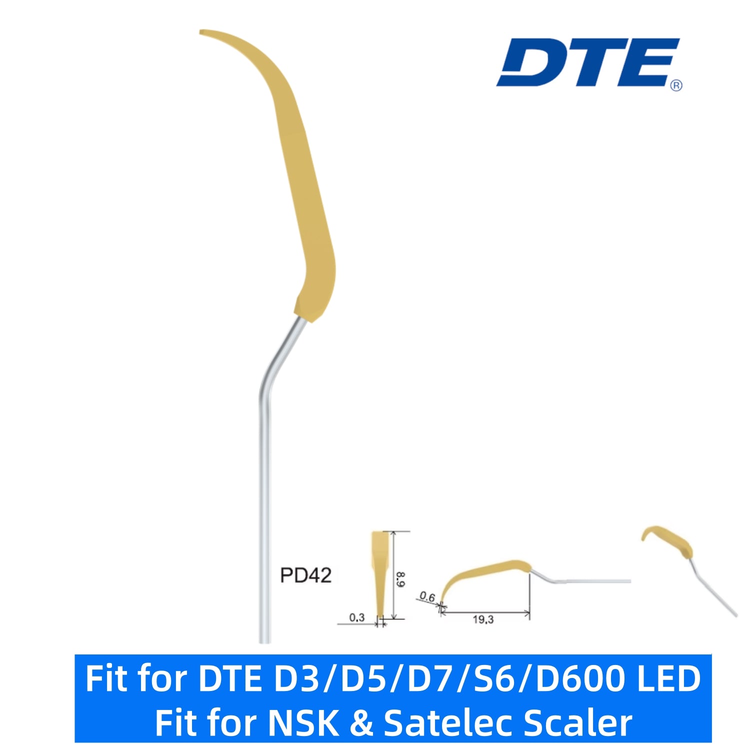 DTE Dental Ultrasonic Scaler Tips PD42 1pc/pk Fit for NSK & Satelec Scaler