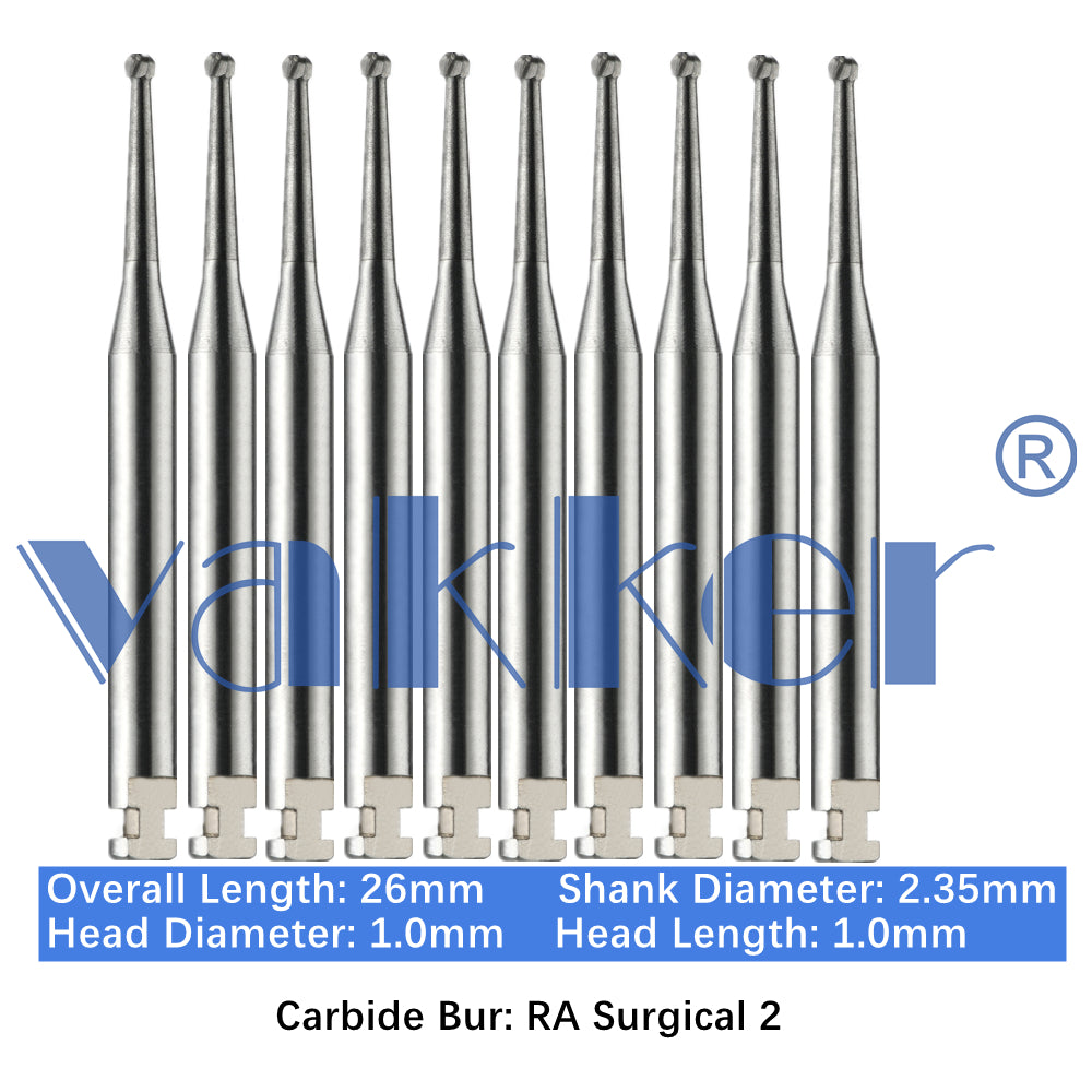 Vakker® Carbide Burs Midwest Type LA/RA (Latch Type) Surgical 10/pk