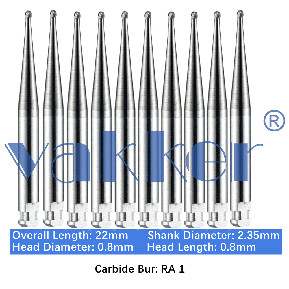 Vakker® Carbide Burs Midwest Type LA/RA (Latch Type) 10/pk