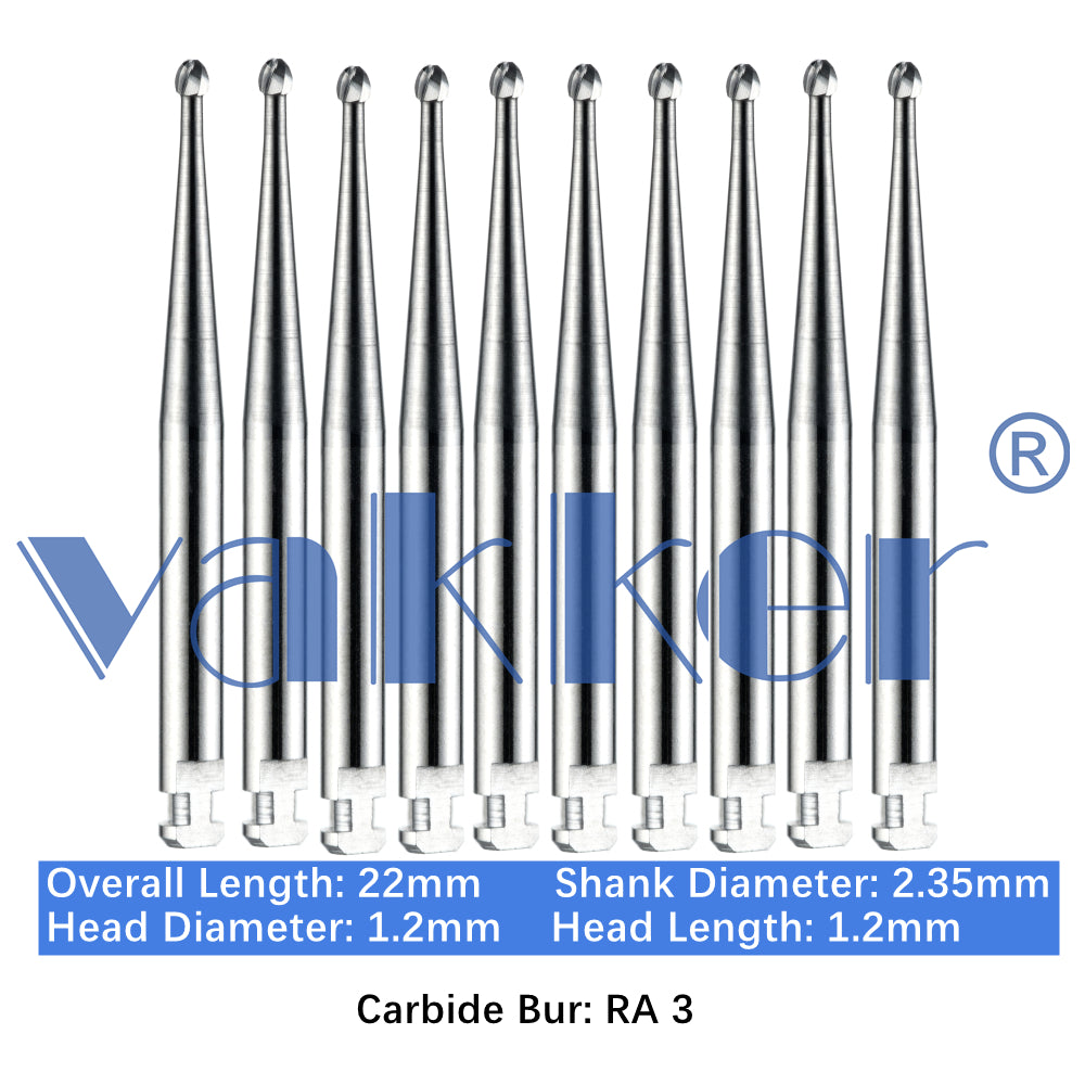 Vakker® Carbide Burs Midwest Type LA/RA (Latch Type) 10/pk