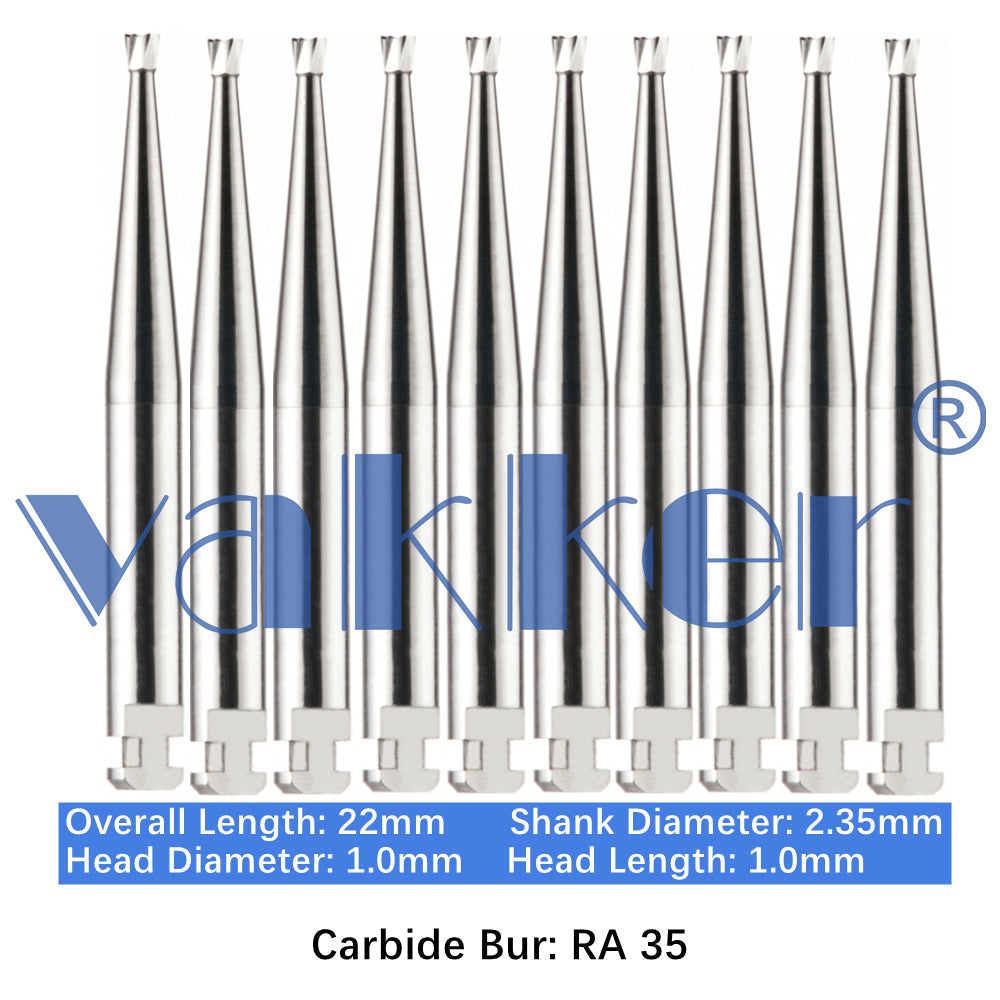 Vakker® Carbide Burs Midwest Type LA/RA (Latch Type) 10/pk