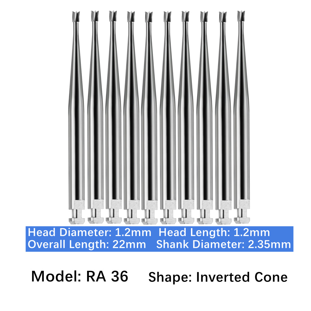 Vakker® Carbide Burs Midwest Type LA/RA (Latch Type) 10/pk