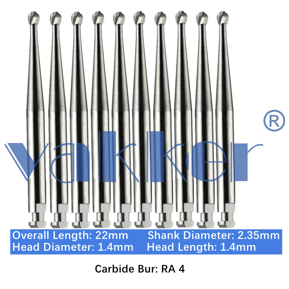 Vakker® Carbide Burs Midwest Type LA/RA (Latch Type) 10/pk