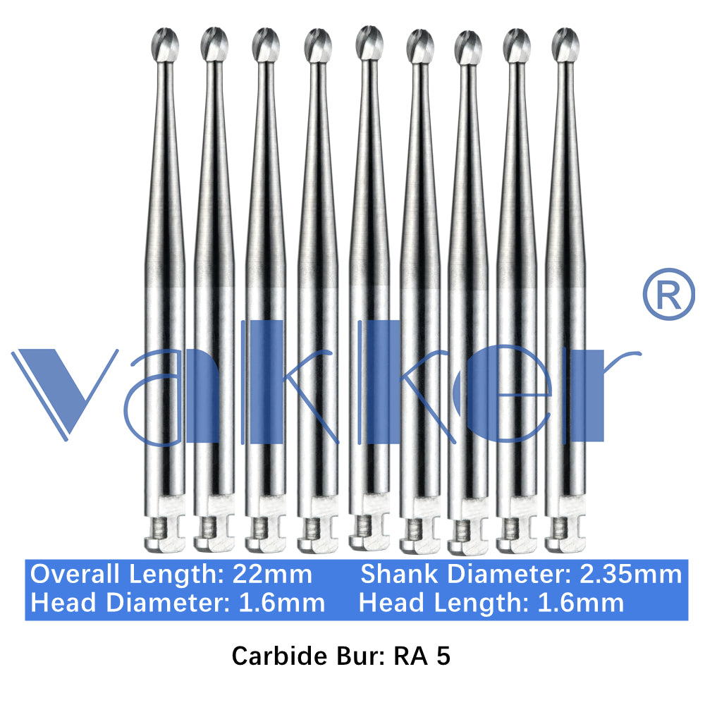 Vakker® Carbide Burs Midwest Type LA/RA (Latch Type) 10/pk