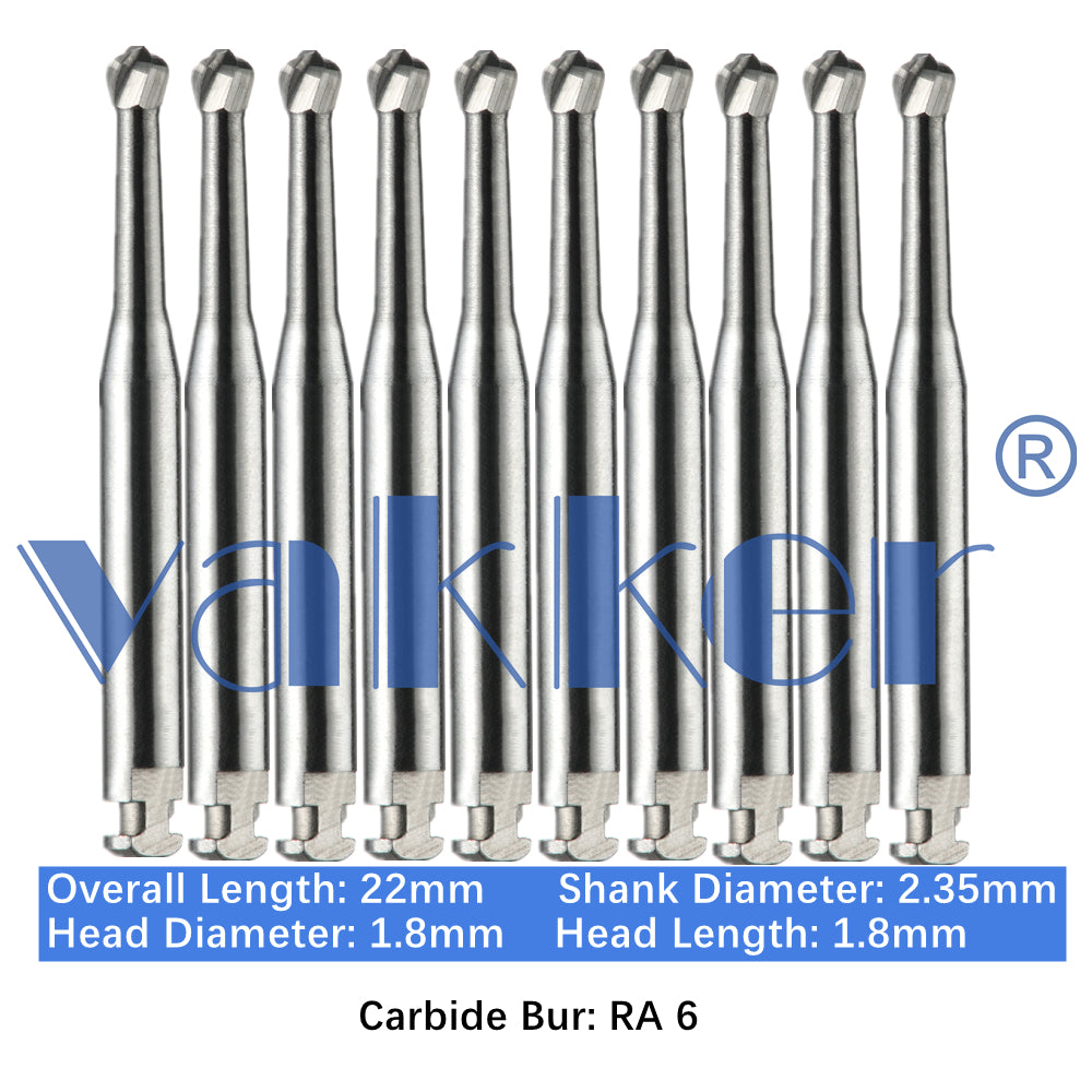 Vakker® Carbide Burs Midwest Type LA/RA (Latch Type) 10/pk