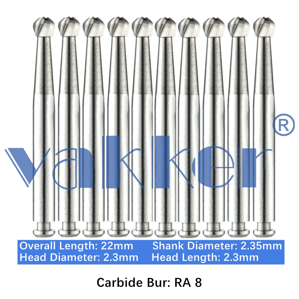 Vakker® Carbide Burs Midwest Type LA/RA (Latch Type) 10/pk