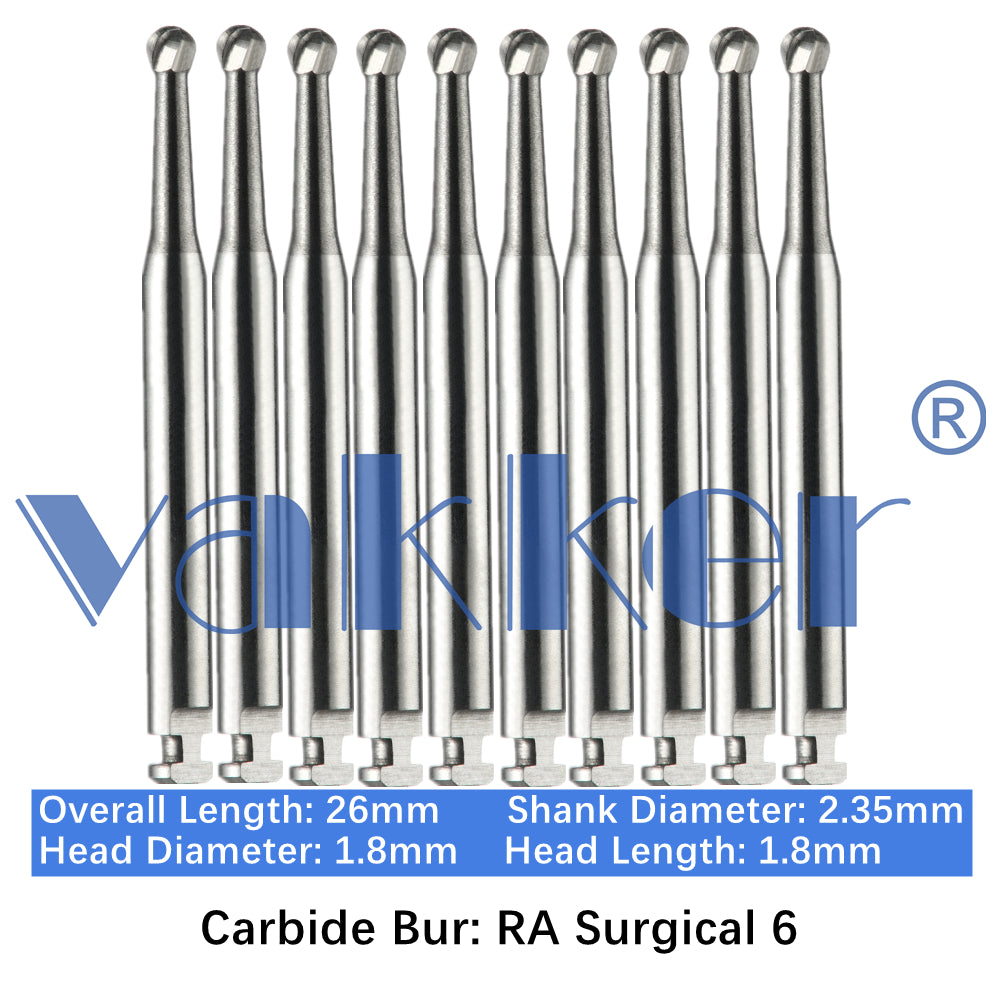 Vakker® Carbide Burs Midwest Type LA/RA (Latch Type) Surgical 10/pk