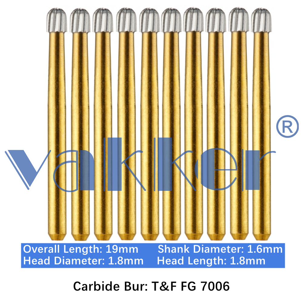 Vakker® Carbide Burs Midwest Type T&F (Trimming and Finishing) 10/pk