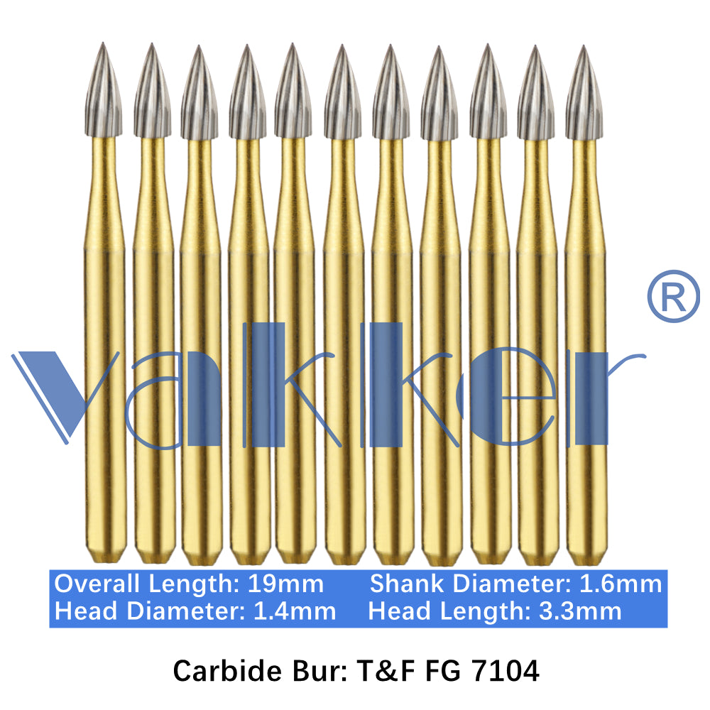 Vakker® Carbide Burs Midwest Type T&F (Trimming and Finishing) 10/pk