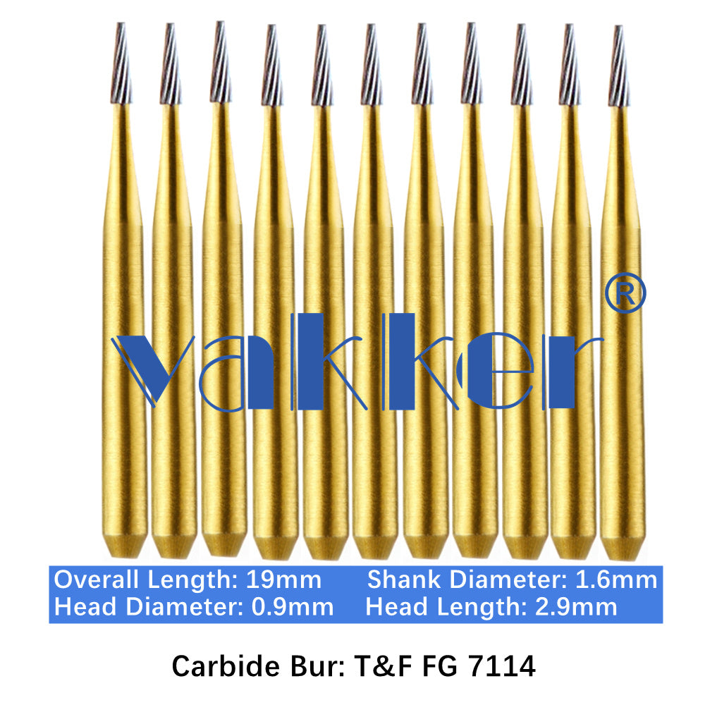 Vakker® Carbide Burs Midwest Type T&F (Trimming and Finishing) 10/pk