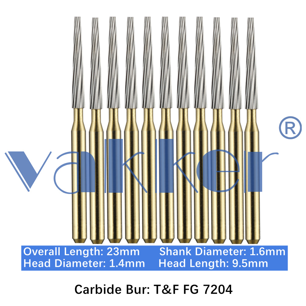 Vakker® Carbide Burs Midwest Type T&F (Trimming and Finishing) 10/pk