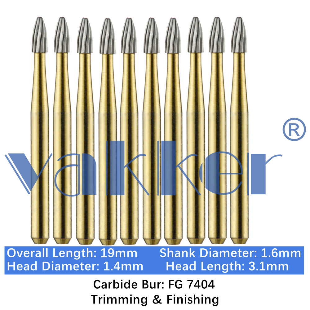 Vakker® Carbide Burs Midwest Type T&F (Trimming and Finishing) 10/pk