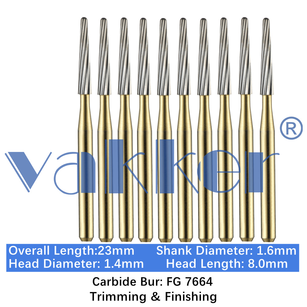 Vakker® Carbide Burs Midwest Type T&F (Trimming and Finishing) 10/pk