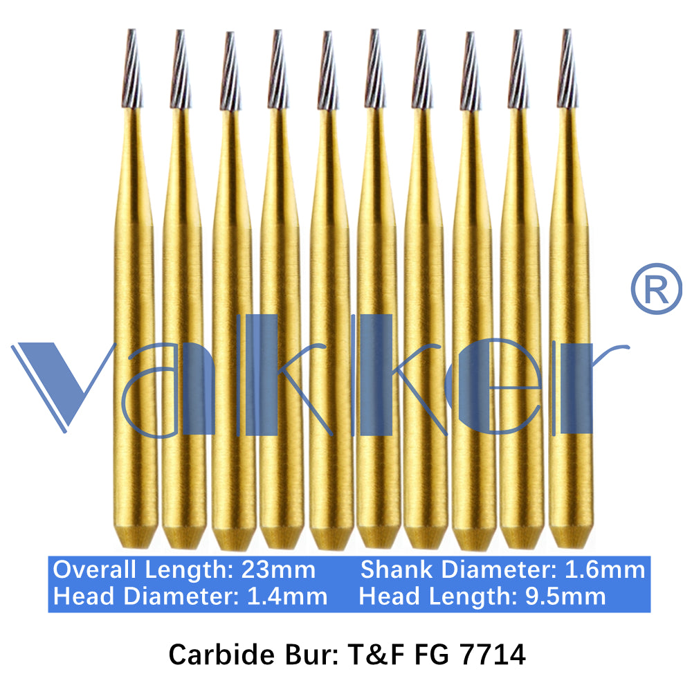 Vakker® Carbide Burs Midwest Type T&F (Trimming and Finishing) 10/pk